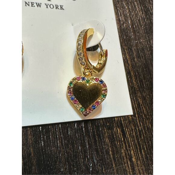 Kate Spade NEW Take Heart huggie earrings - Picture 2 of 5